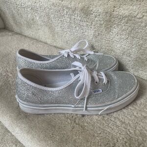 Silver Glitter Vans w6.5